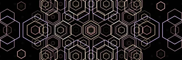 3:1 Triple Wide | 60fps Neon Hexagon Screensaver Motion Background | 3D