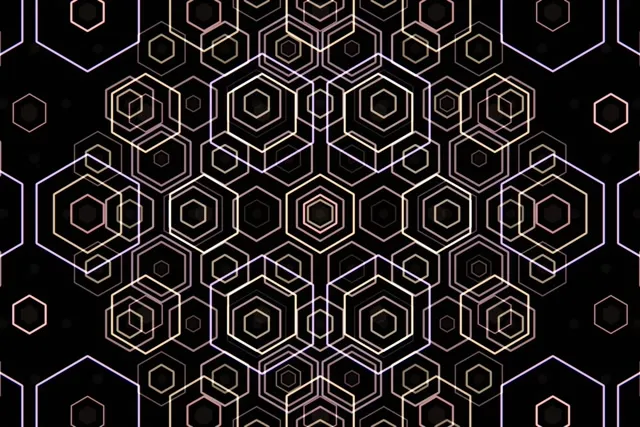 3:2 Surface | 60fps Neon Hexagon Screensaver VJ Animation | Luminous