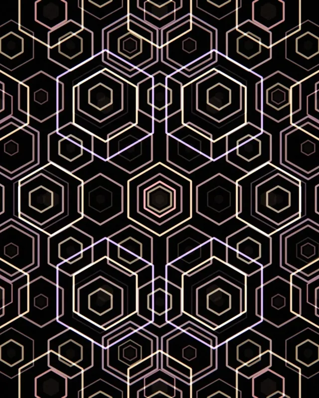 4:5 Instagram | 60fps Hex Screensaver VJ Loop | Gold Neon Geometric