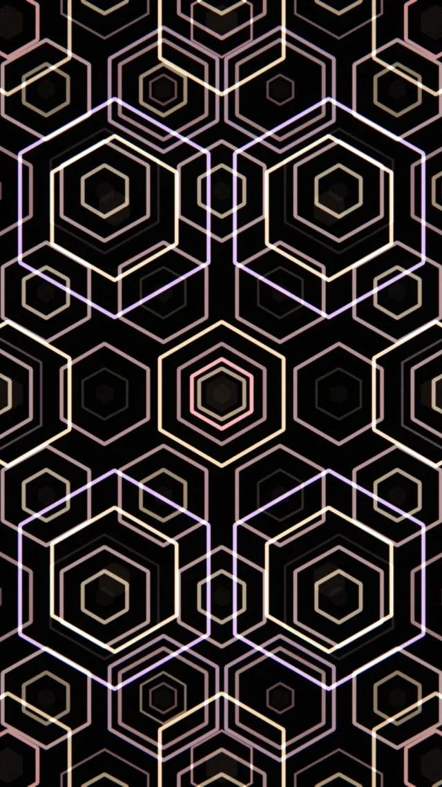 9:16 Reels | 60fps Hexagon Screensaver Motion Background | Neon Gold
