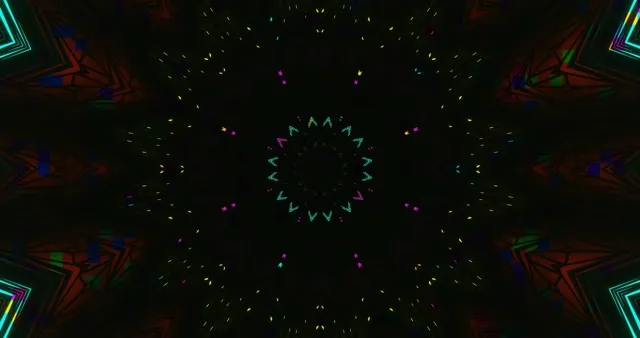 Neon Tunnel Kaleidoscope 4k UHD 60fps Screensaver VJ Loop