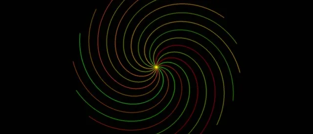 21:9 Ultrawide | 60fps Neon Spiral Screensaver Motion Background Red Green