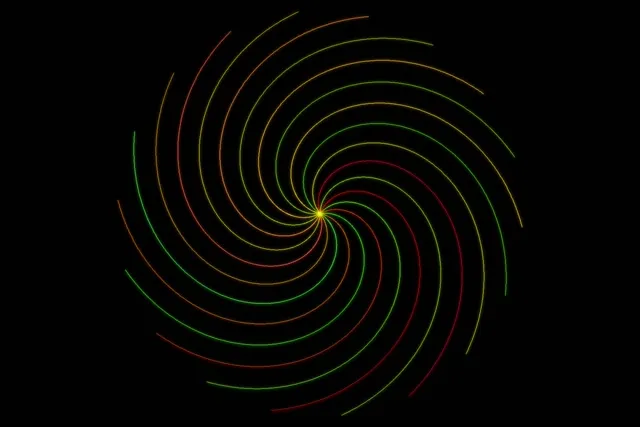 3:2 Surface | 60fps Spiral Screensaver VJ Loop Neon Red Green Mesmerizing