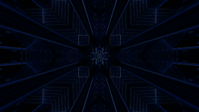 Blue Neon Tunnel Screensaver 4K UHD 60FPS VJ Loop Animation