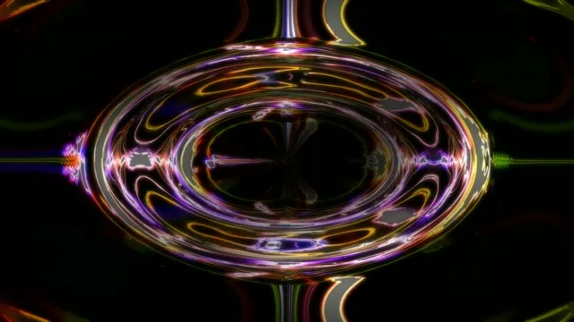 Neon Clock VJ Loop 4K UHD 60FPS - Glowing Purple Gold Abstract