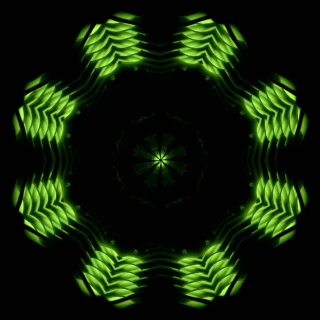 1:1 Square 60fps Screensaver Neon Tunnel Live Wallpaper Green Glow