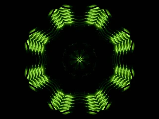 4:3 Classic 60fps Screensaver Neon Tunnel VJ Animation Green Bright
