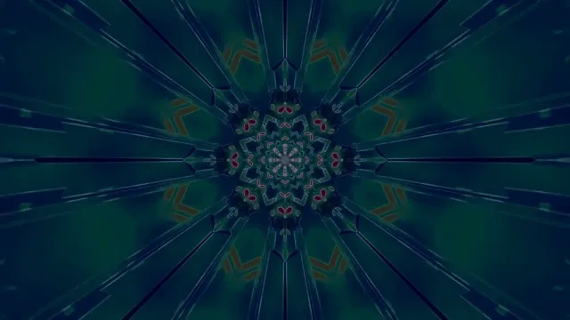 Neon Tunnel Blue Mandala Screensaver 4K UHD 60fps VJ Loop