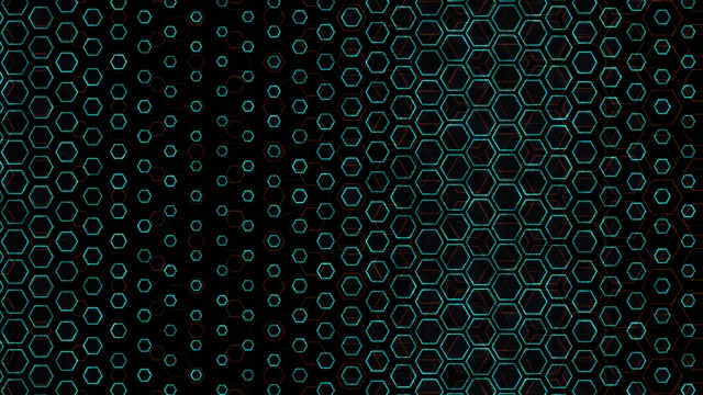 4K UHD 60fps Cyan Hexagon Grid Screensaver Windows 10 VJ Loop Motion