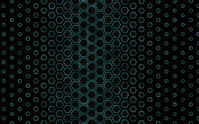 16:10 MacBook | 60fps Cyan Hexagon Screensaver | VJ Animation Neon Grid