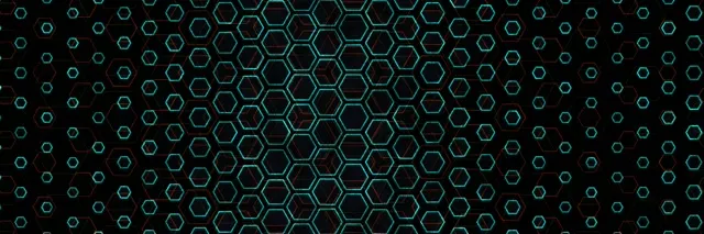 3:1 Triple Wide | 60fps Hexagon Screensaver | Motion Background Cyan Neon