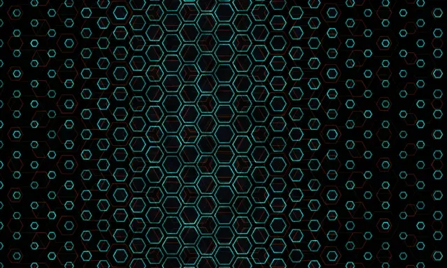 5:3 Wide | 60fps Cyan Neon Hexagon Screensaver | VJ Loop Grid