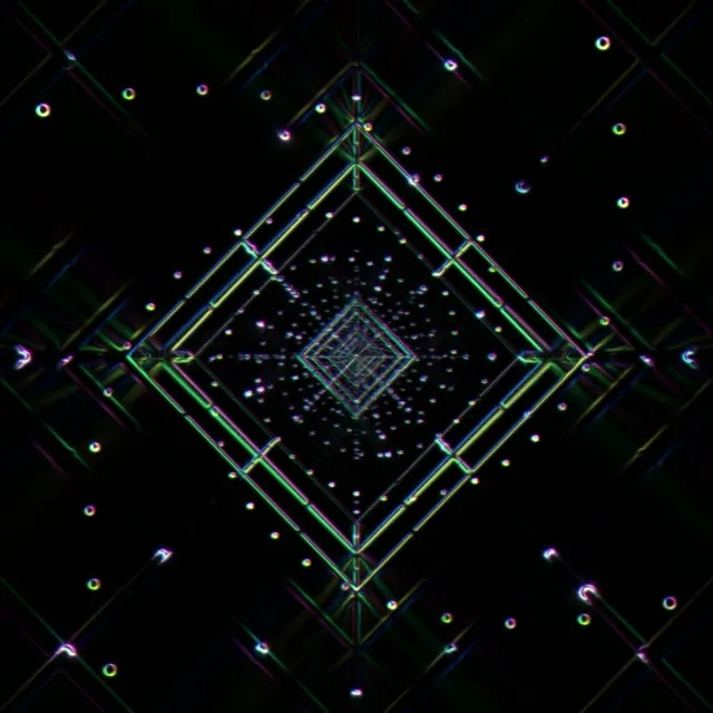 neon tunnel 1:1 square 60fps screensaver green kaleidoscope vj loop