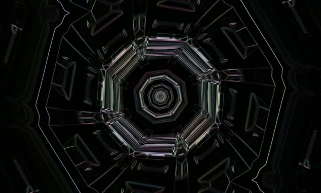 Neon Tunnel VJ Loop 60fps Spiraling Hexagon Vortex 5:3 Screensaver