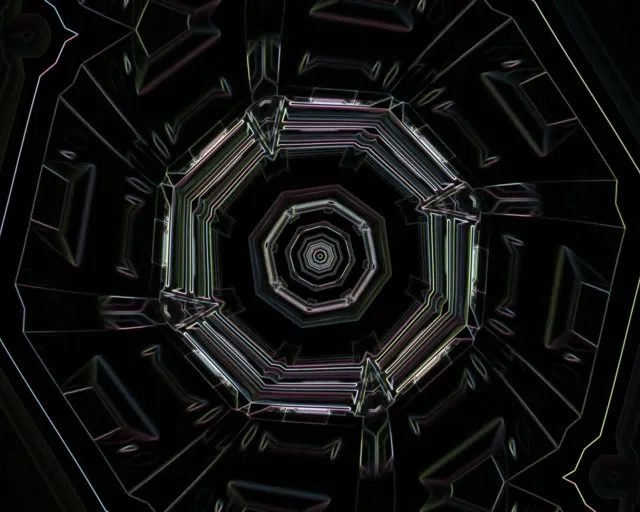 5:4 Industrial Neon Tunnel Hexagon Vortex VJ Loop 60fps Screensaver