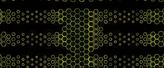 2.39:1 Cinemascope 60fps Neon Hexagon Tunnel Screensaver - VJ Yellow