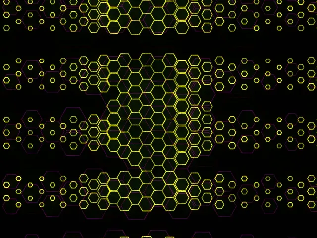 4:3 Classic 60fps Yellow Hexagon Spiral Screensaver - VJ Animation Neon