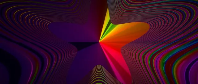 21:9 Ultrawide 60fps Screensaver Neon Tunnel Motion Background Colorful