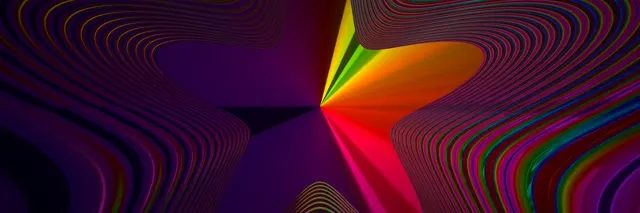 3:1 Triple Wide 60fps Screensaver Neon Tunnel VJ Animation Surreal