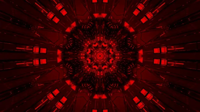 Dark Red Fractal Neon Tunnel 4K UHD 60fps Screensaver VJ Clip