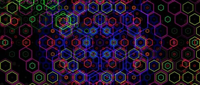 21:9 Ultrawide Neon Hexagon 60fps Screensaver VJ Animation Colorful