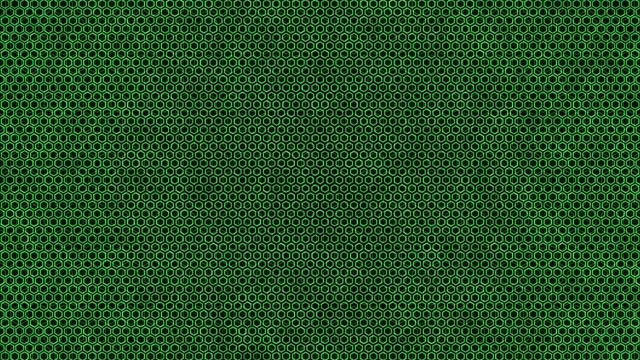 4K UHD 60FPS Green Hexagon Screensaver Windows 11 VJ Loop Motion