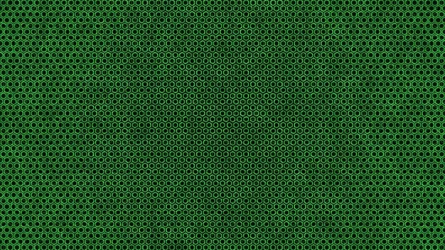4K UHD 60FPS Green Hexagon Screensaver Windows 11 VJ Loop Motion