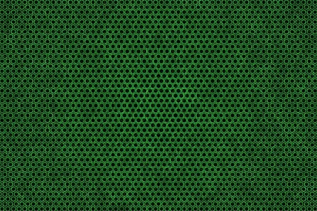 3:2 Surface 60FPS Green Hex Grid Screensaver Motion Background Loop