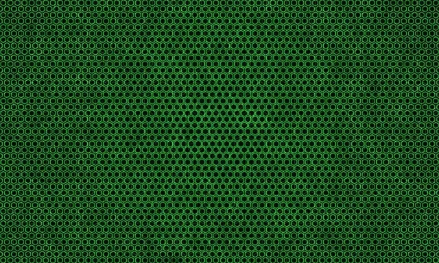 5:3 Wide 60FPS Green Hexagon Grid Screensaver Motion Background Neon