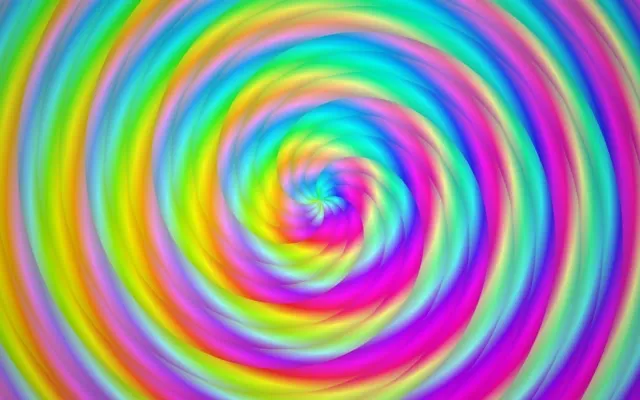 16:10 MacBook 60FPS Spiral Rainbow Screensaver | VJ Neon Animation Vortex