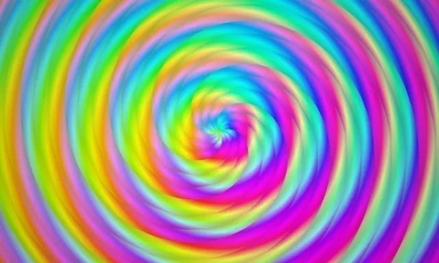5:3 Wide 60FPS Rainbow Spiral Screensaver | VJ Animation Vortex Background