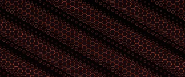 2.39:1 Cinemascope 60FPS Hexagon Geometric Screensaver - Red Orange Neon VJ Loop