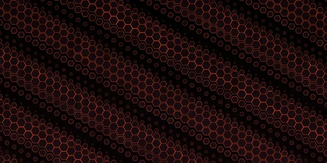 2:1 Univisium 60FPS Hexagon Geometric Screensaver - Red Neon VJ Motion Background Loop