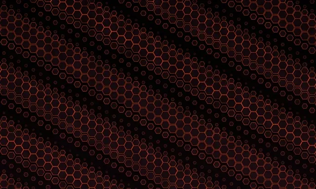 5:3 Wide 60FPS Honeycomb Pattern Screensaver - Orange Red Neon VJ Animation Background