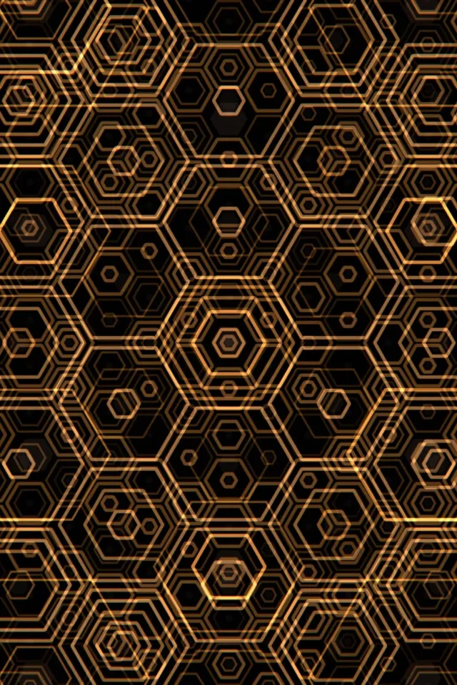 2:3 Photo Portrait 60fps Golden Hexagon Screensaver | VJ Loop Background