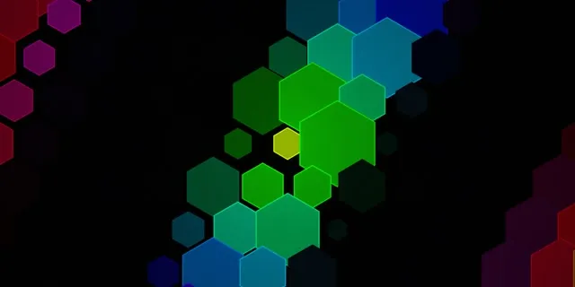 2:1 Univisium 60fps Neon Hexagon Screensaver - Motion Background Geometric