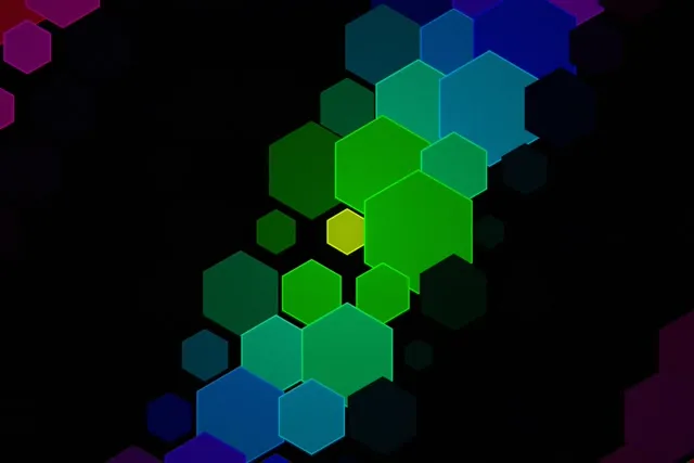 3:2 Surface 60fps Hexagon Neon Screensaver - Motion Background Vibrant
