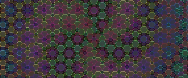 2.39:1 Cinemascope | 60FPS Hexagon Live Wallpaper - Rotating Gold Magenta Teal