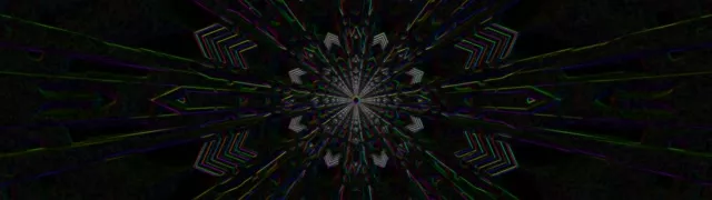 32:9 Ultrawide Neon Tunnel Kaleidoscope VJ Loop 60fps Screensaver