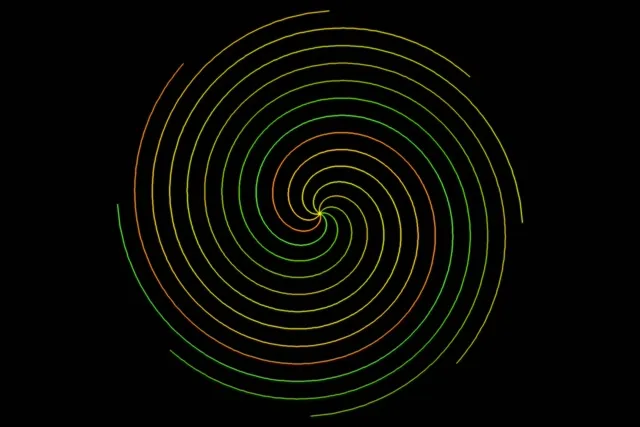 3:2 Surface Neon Spiral 60FPS Screensaver VJ Loop Mesmerizing Glow