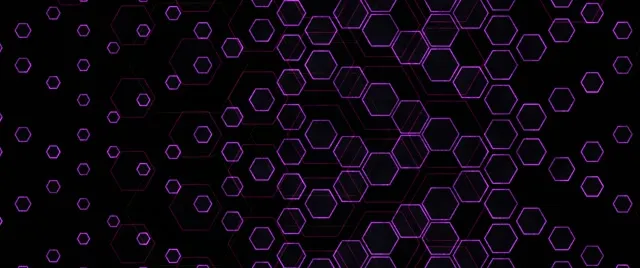 2.39:1 Cinemascope 60fps Screensaver Neon Tunnel VJ Animation Purple Hexagons