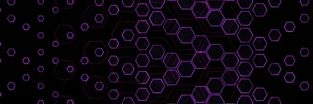 3:1 Triple Wide 60fps Screensaver Neon Tunnel VJ Loop Purple Neon Hexagon Flow