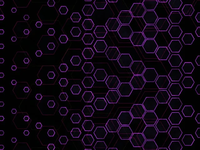 4:3 Classic 60fps Screensaver Neon Tunnel VJ Background Purple Hexagon Grid