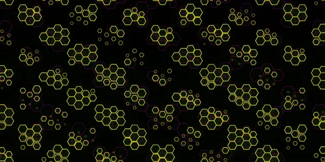 2:1 Univisium 60FPS Neon Hexagon Screensaver | VJ Loop Animation