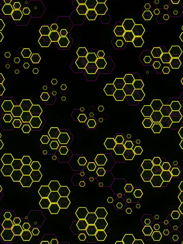 3:4 iPad Portrait 60FPS Neon Hexagon Screensaver | Live Wallpaper VJ