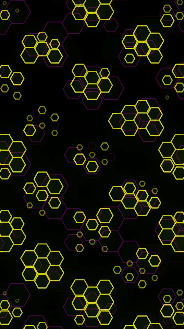 9:16 Reels 60FPS Hexagon Neon Screensaver | Live Wallpaper Yellow