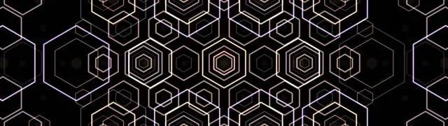 32:9 Super Ultrawide 60fps Screensaver | Golden Hex Vortex VJ Loop