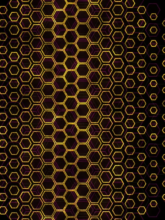 3:4 iPad Portrait 60FPS Yellow Hexagon Pattern Screensaver | VJ Animation