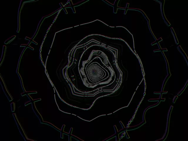 Glitch Neon Rings | Dark Tunnel 60fps Screensaver