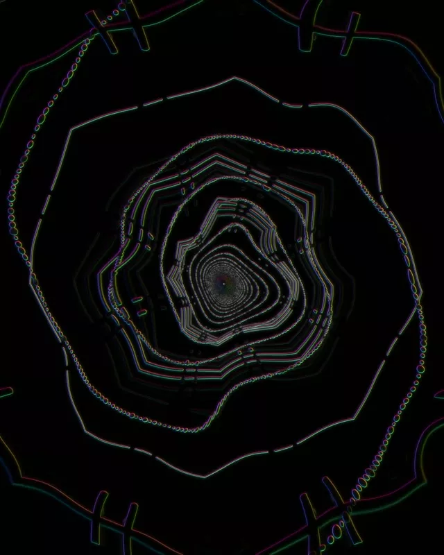 Glitch Neon Rings VJ Loop | Dark Tunnel 60fps
